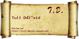 Tull Dávid névjegykártya